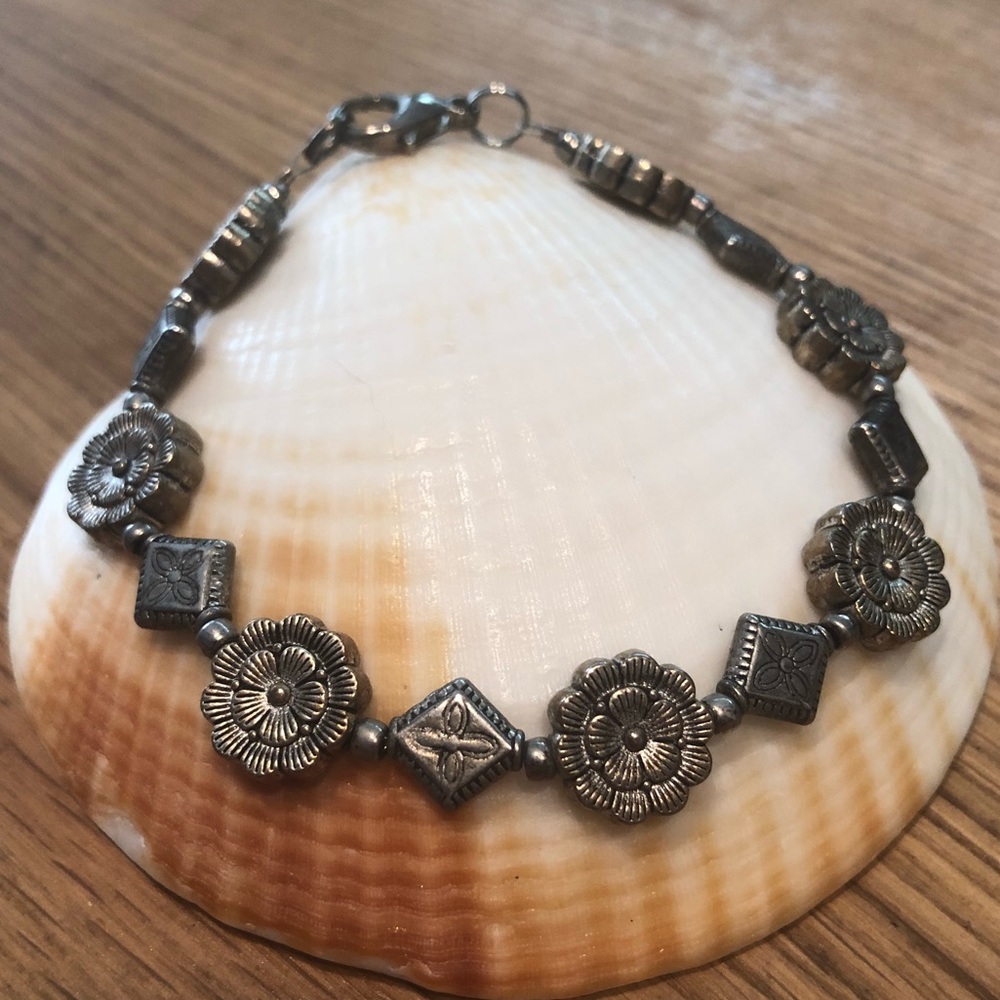 Silver Floral Bracelet